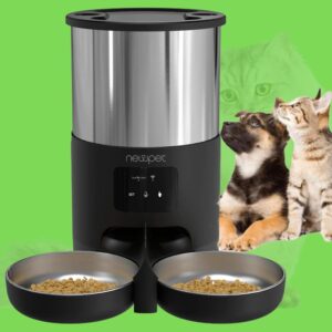 Alimentador Automático Pet Wi-Fi Inox com Dupla Tigela