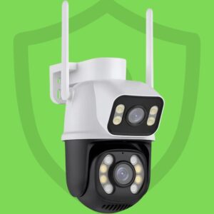Câmera Segurança Externa Wi-Fi Dupla Lente 3MP Coibeu IP66