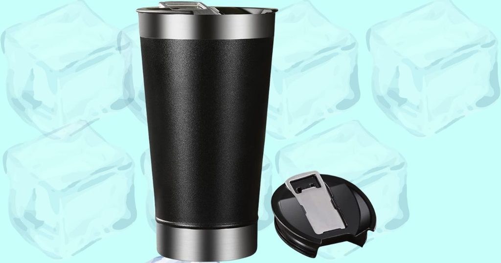 Copo Térmico 473 ml Inox com Tampa, Parede Dupla a Vácuo, Mantém Gelado e Quente por Horas, Ideal para Cerveja, Café, Água e Viagem